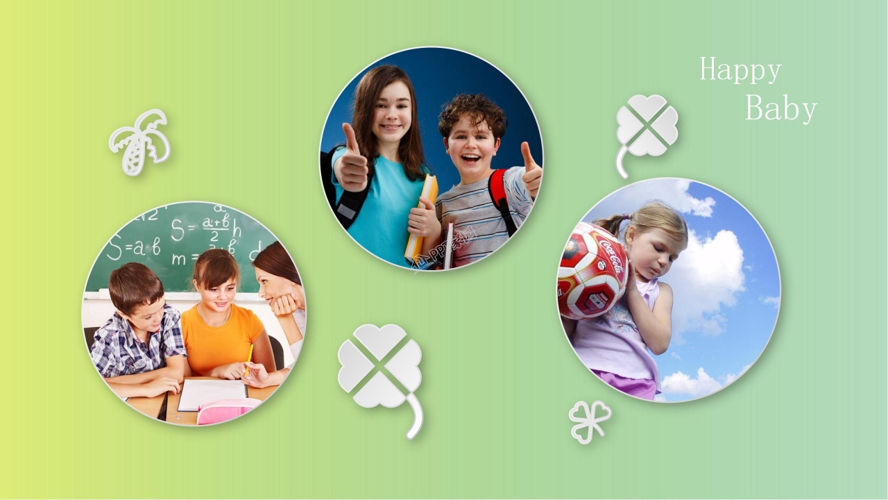 成长儿童相册ppt模板