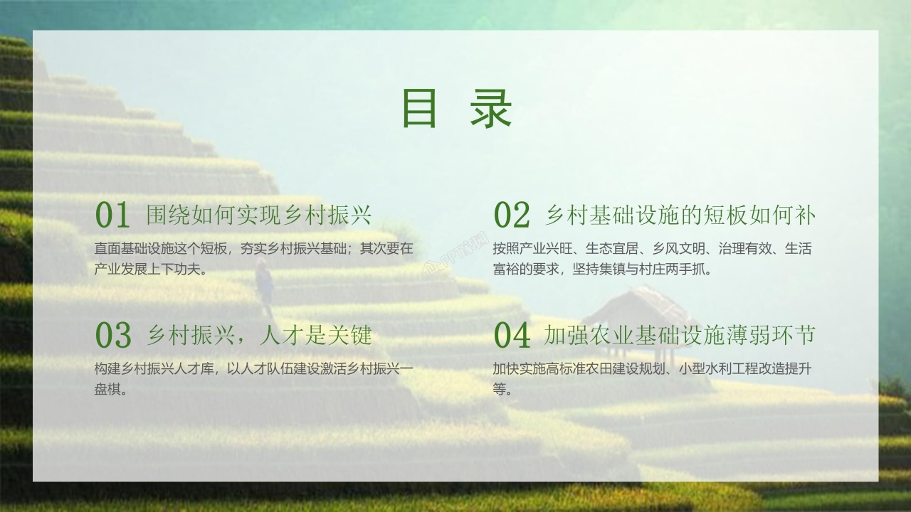 美丽乡村建设乡村振兴战略规划ppt模板