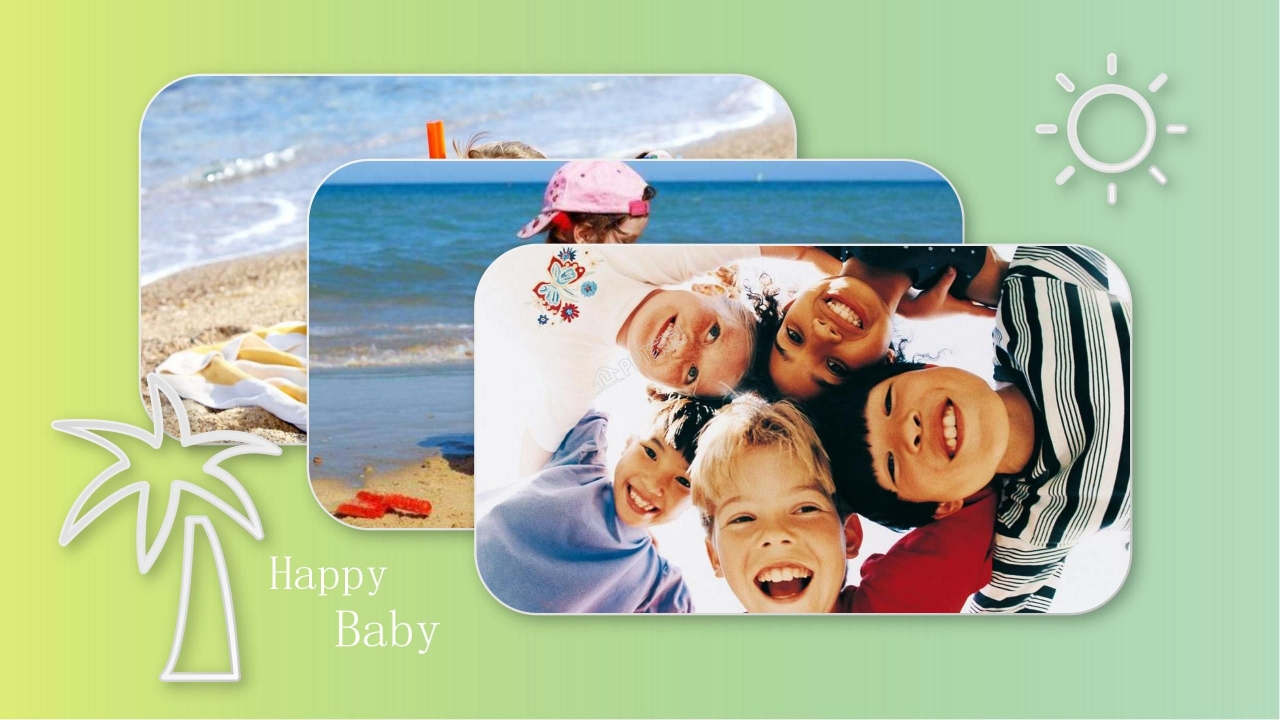 成长儿童相册ppt模板