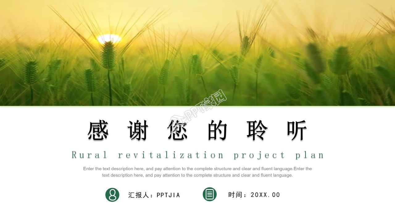 乡村振兴项目计划书案例主题演讲ppt模板