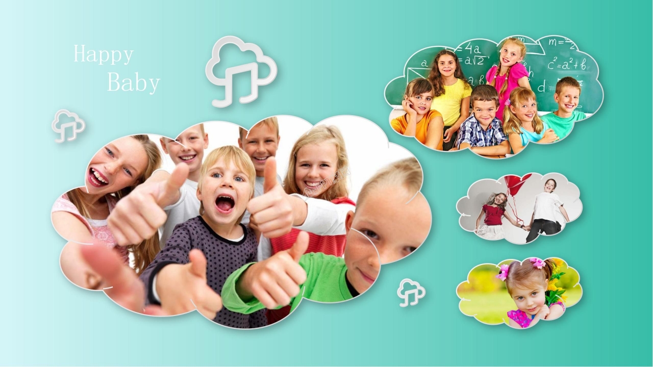 成长儿童相册ppt模板