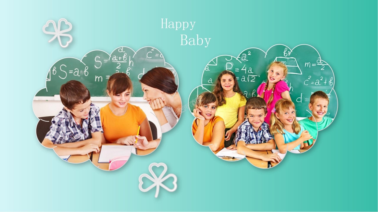 成长儿童相册ppt模板