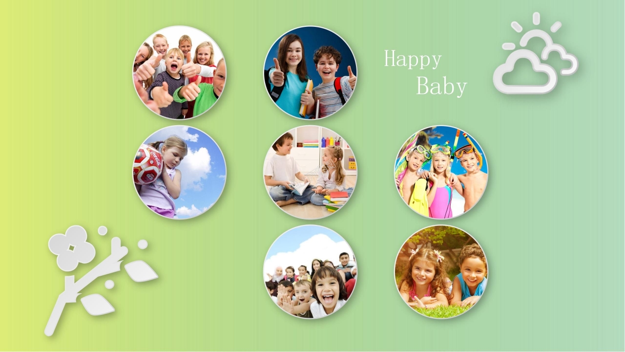 成长儿童相册ppt模板