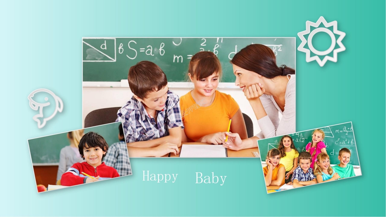 成长儿童相册ppt模板