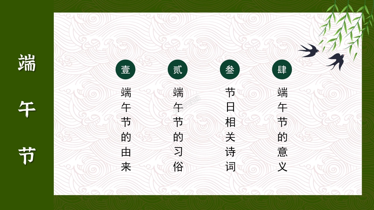 端午节教育主题班会ppt模板
