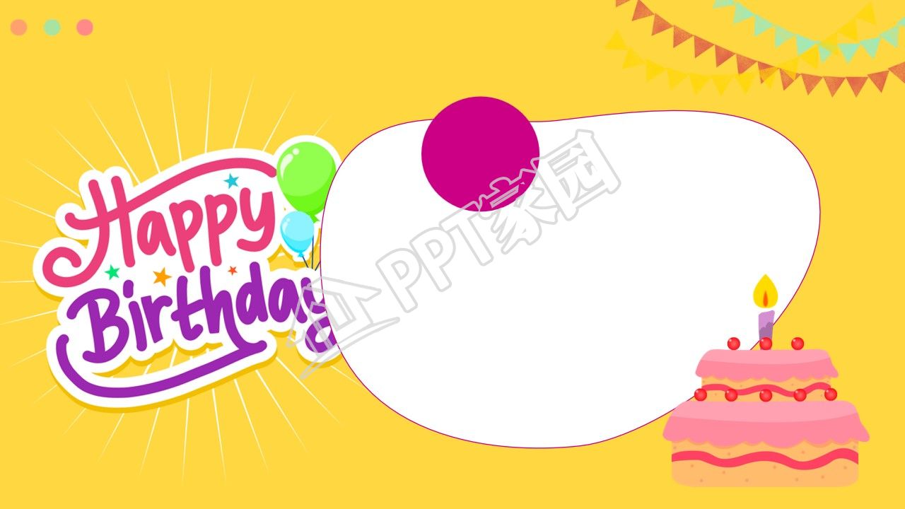 卡通生日快乐ppt背景图片