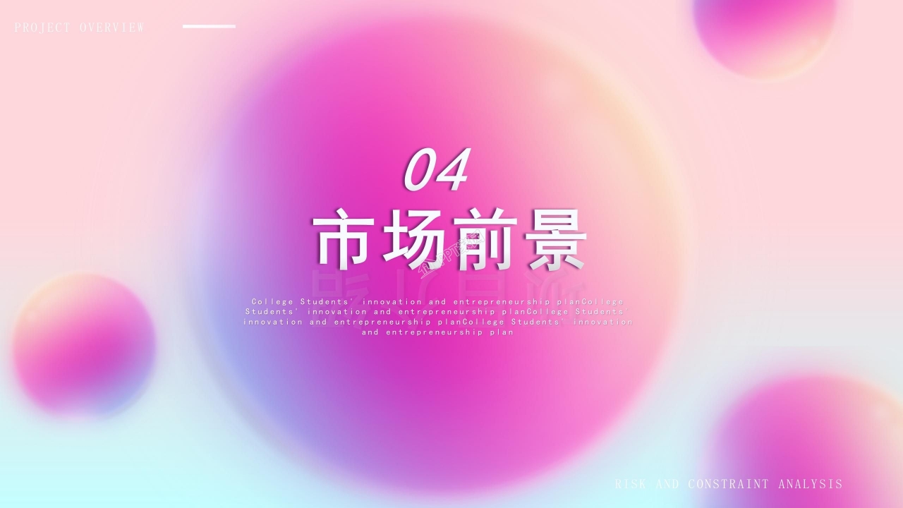 大学生创业项目策划项目介绍战略规划ppt模板