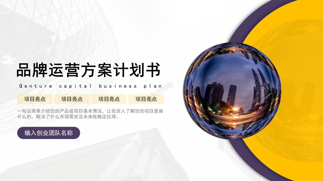 品牌运营计划书ppt模板