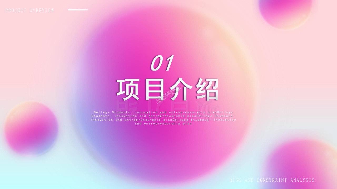 大学生创业项目策划项目介绍战略规划ppt模板