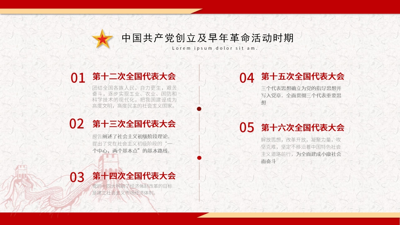 红色2021党史党建工作汇报ppt模板