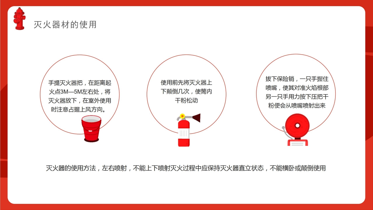 红色手绘消防安全教育培训课件主题演讲班会PPT模板