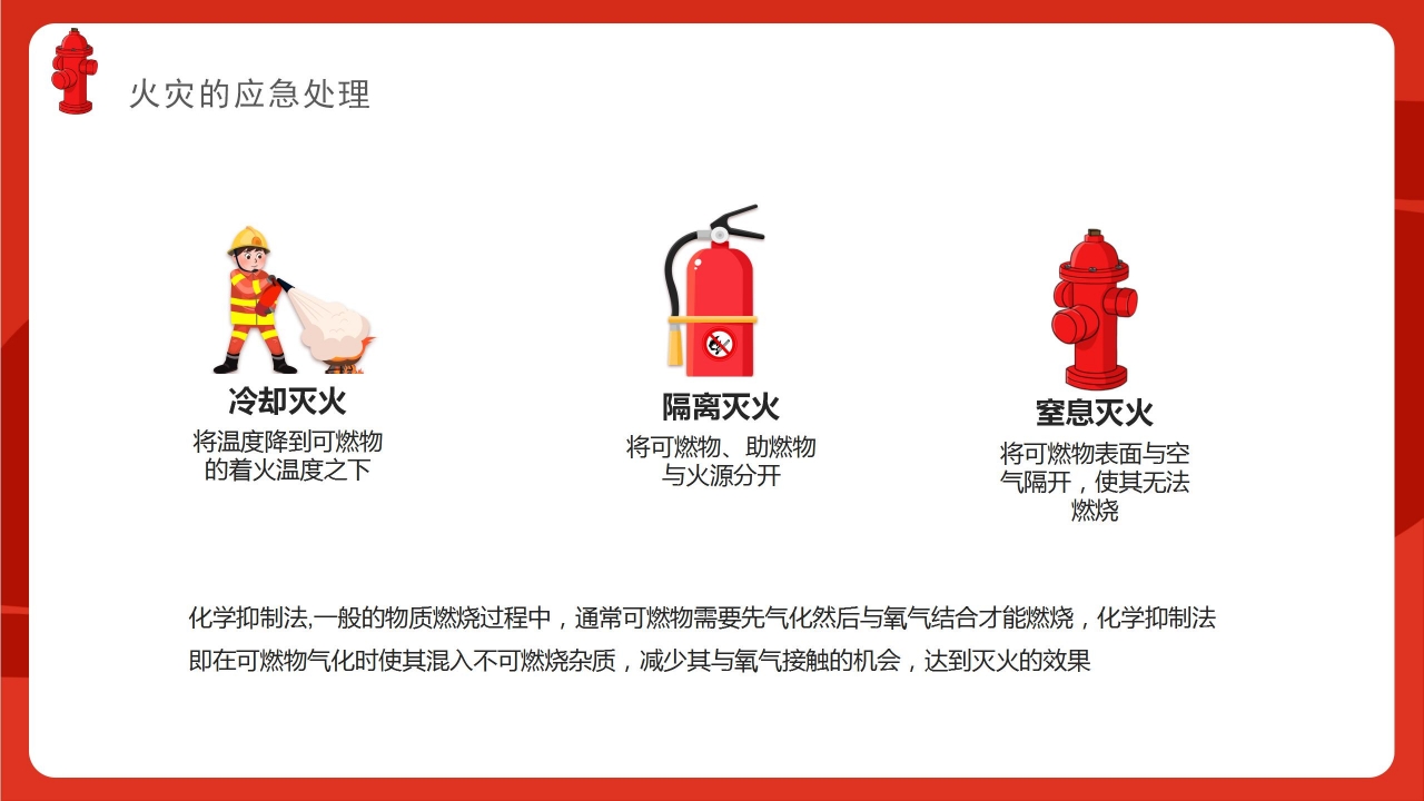 红色手绘消防安全教育培训课件主题演讲班会PPT模板