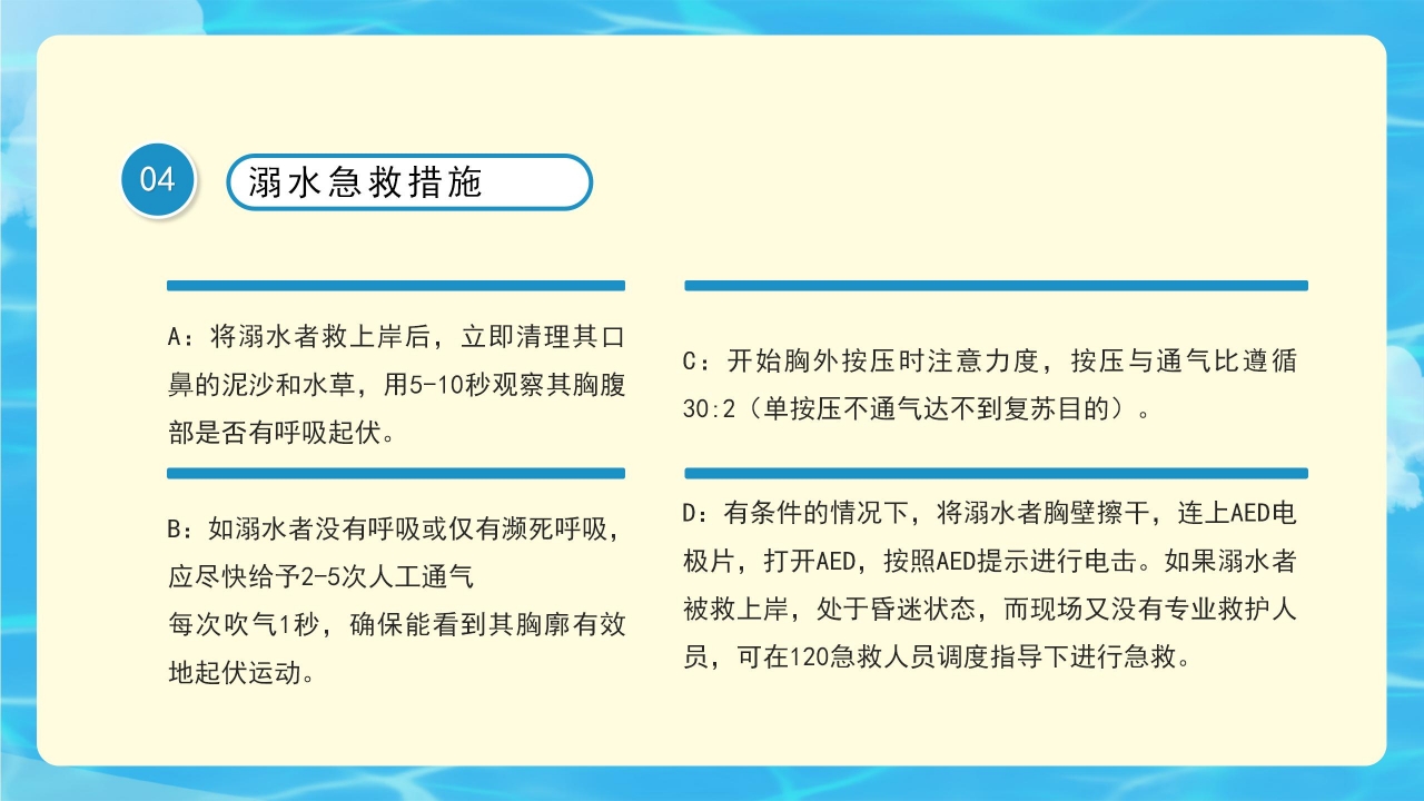 清新简约防溺水暑期安全教育主题班会课件内容PPT模板