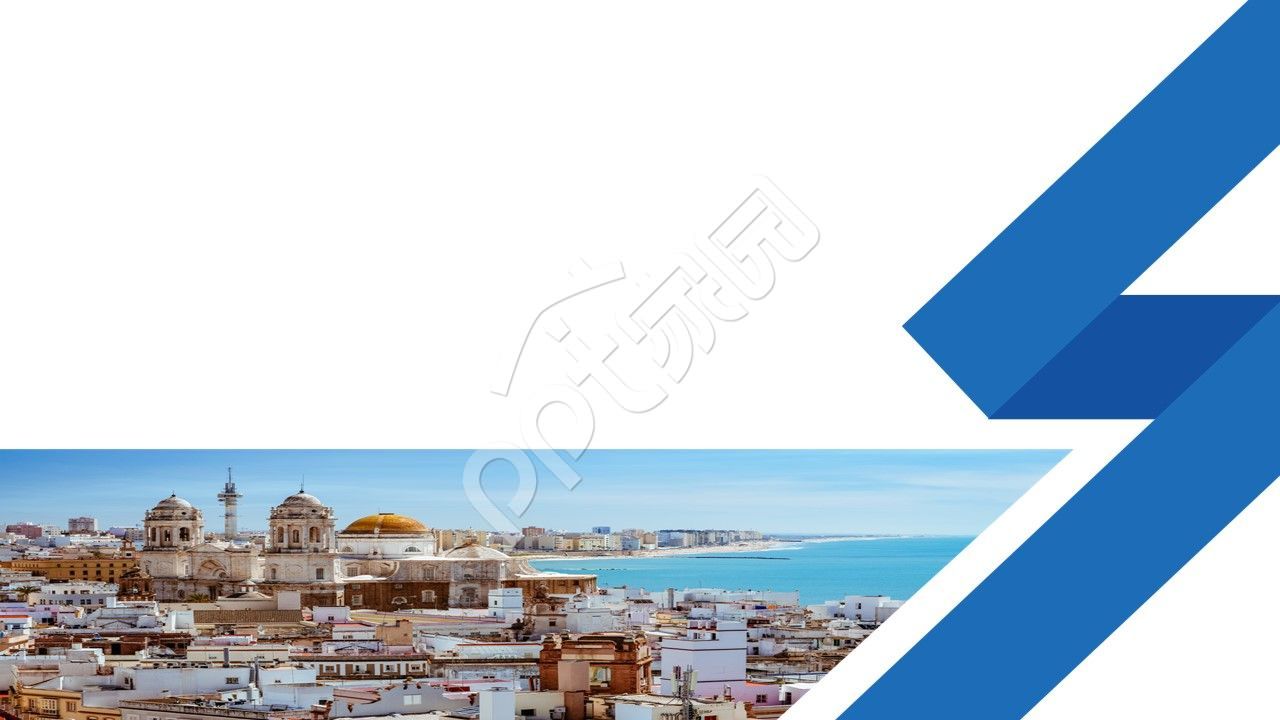 简洁简约风小清新城市风景实景拍摄景物PPT背景图片