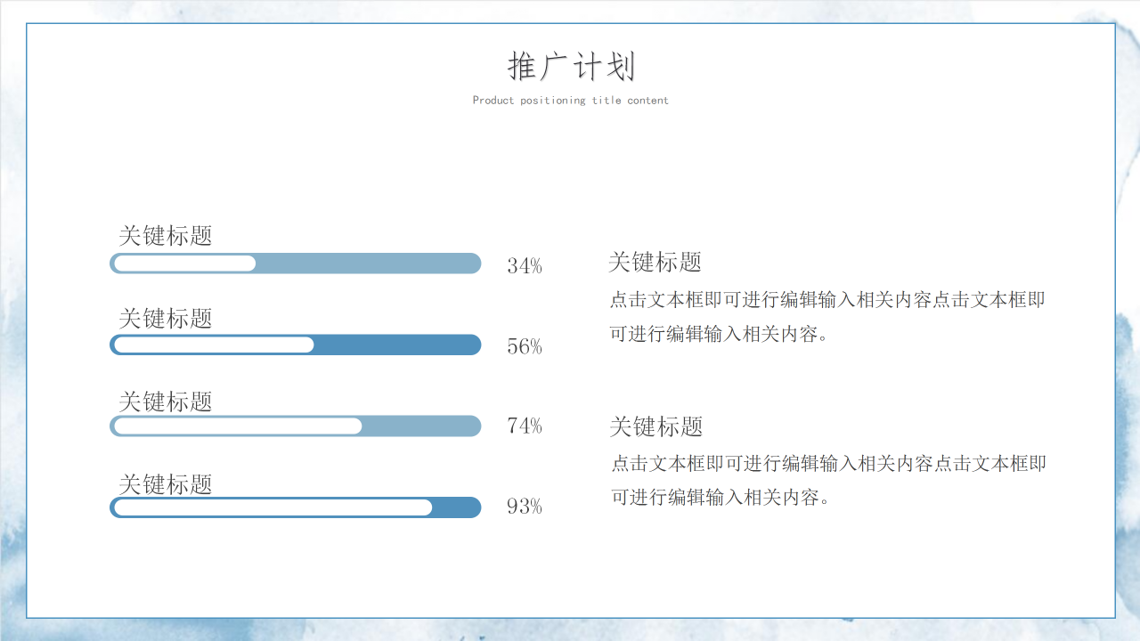 蓝色水彩网络营销产品市场营销推广方案项目讲解PPT模板