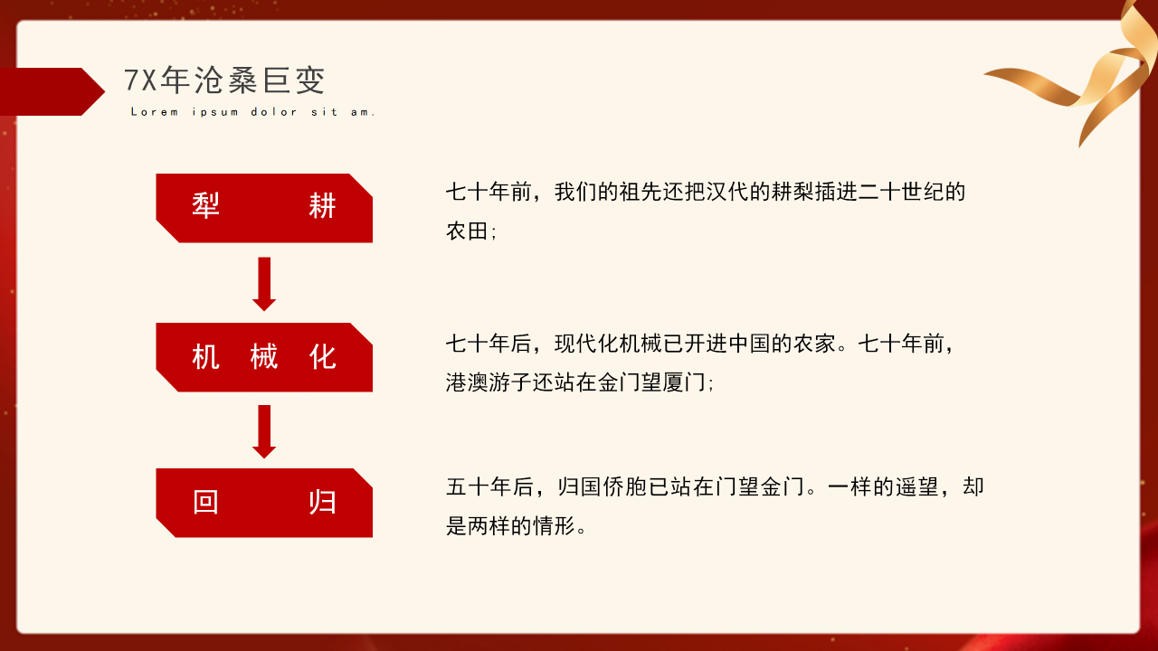 大气唯美建国70周年PPT模板