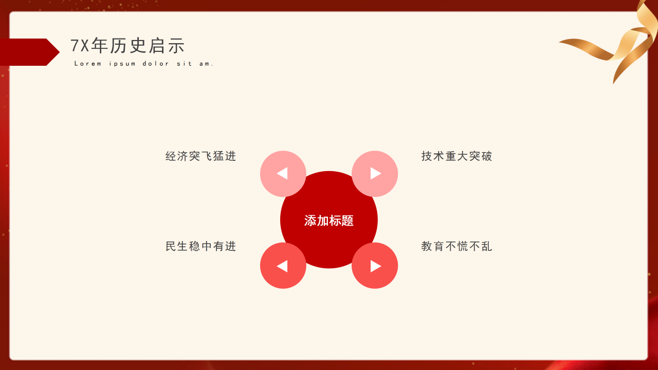 大气唯美建国70周年PPT模板