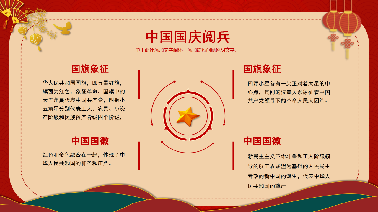 热烈庆祝中华人民共和国成立70周年ppt模板