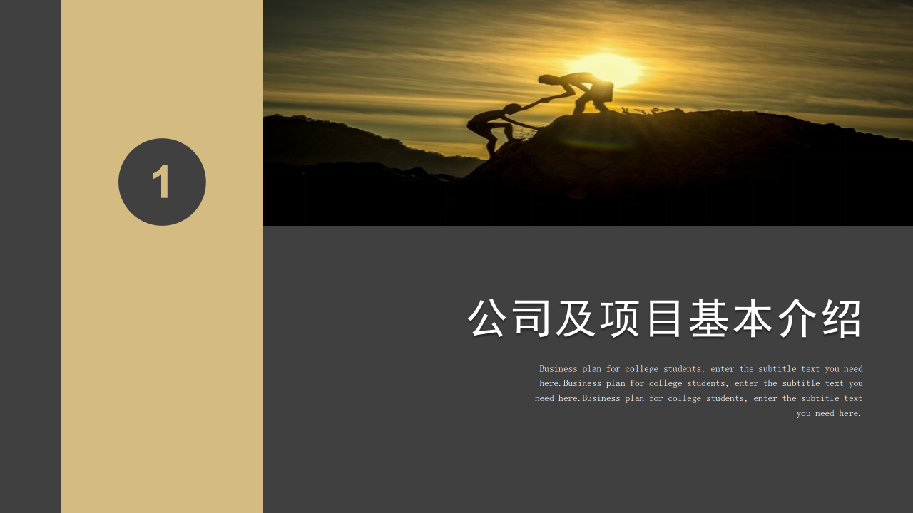 灰色商务互联网商业计划书项目介绍分析报告PPT模板