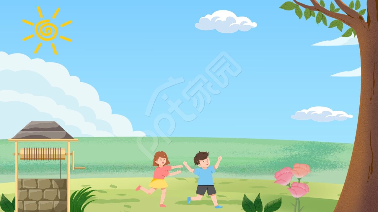 卡通手绘教育课件出行安全主题班会ppt背景