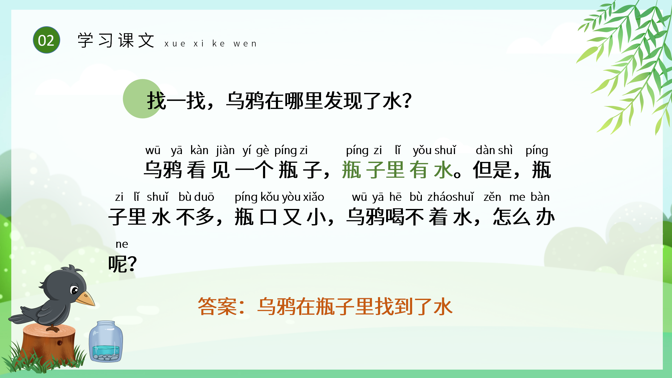 语文《乌鸦喝水》ppt课件2PPT课件下载