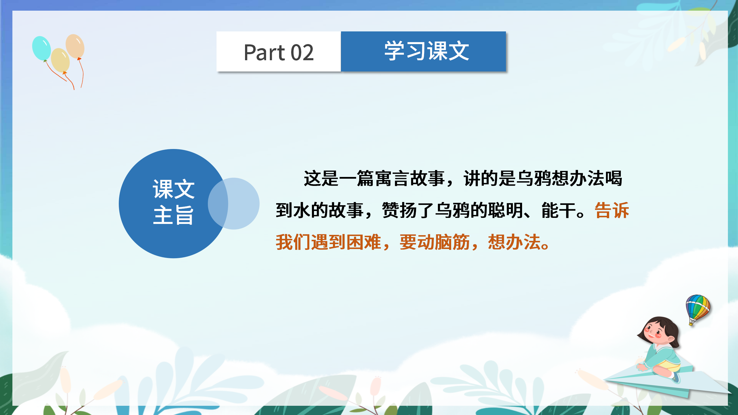 《乌鸦喝水》PPT课件下载3PPT课件下载