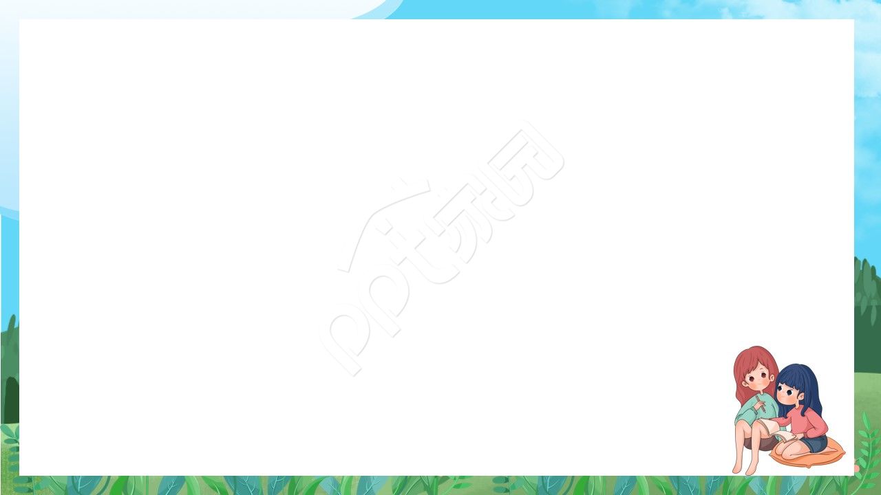 卡通手绘小学生教育主题班会读书分享课件ppt背景图片