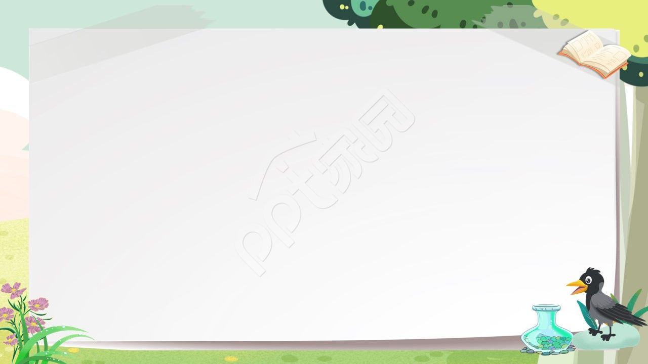 小清新故事演讲小女孩森林出游主题班会教育课件ppt背景图片