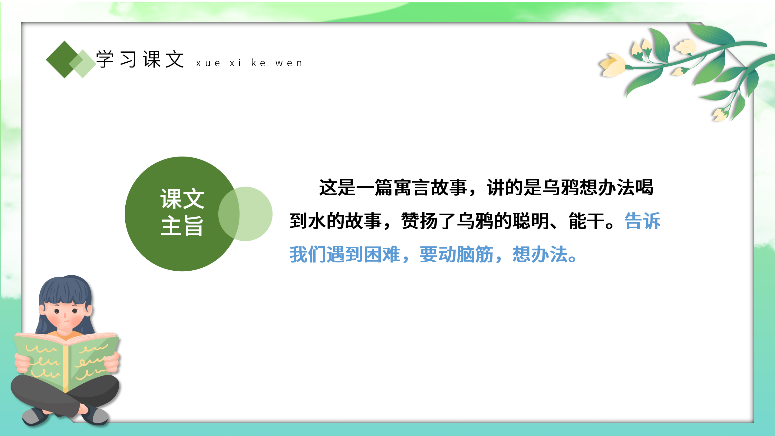 小清新《乌鸦喝水》公开课ppt课件PPT课件下载