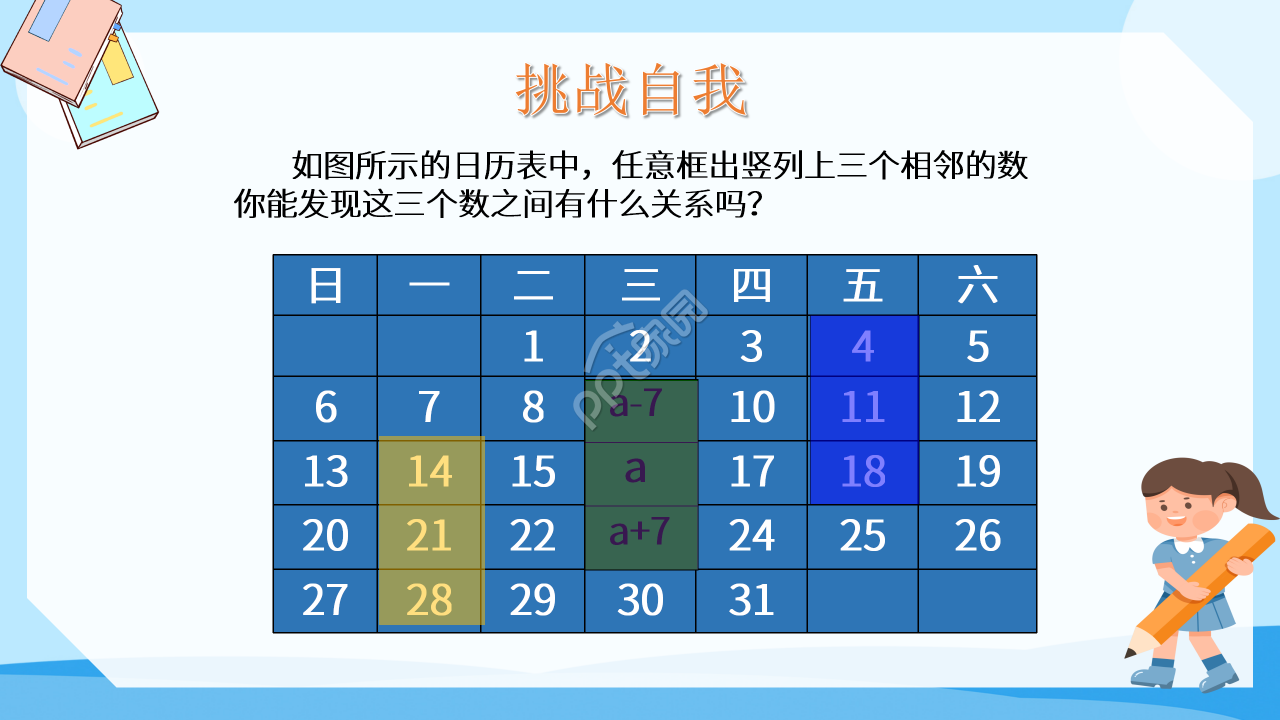 数学整式的加减ppt模板