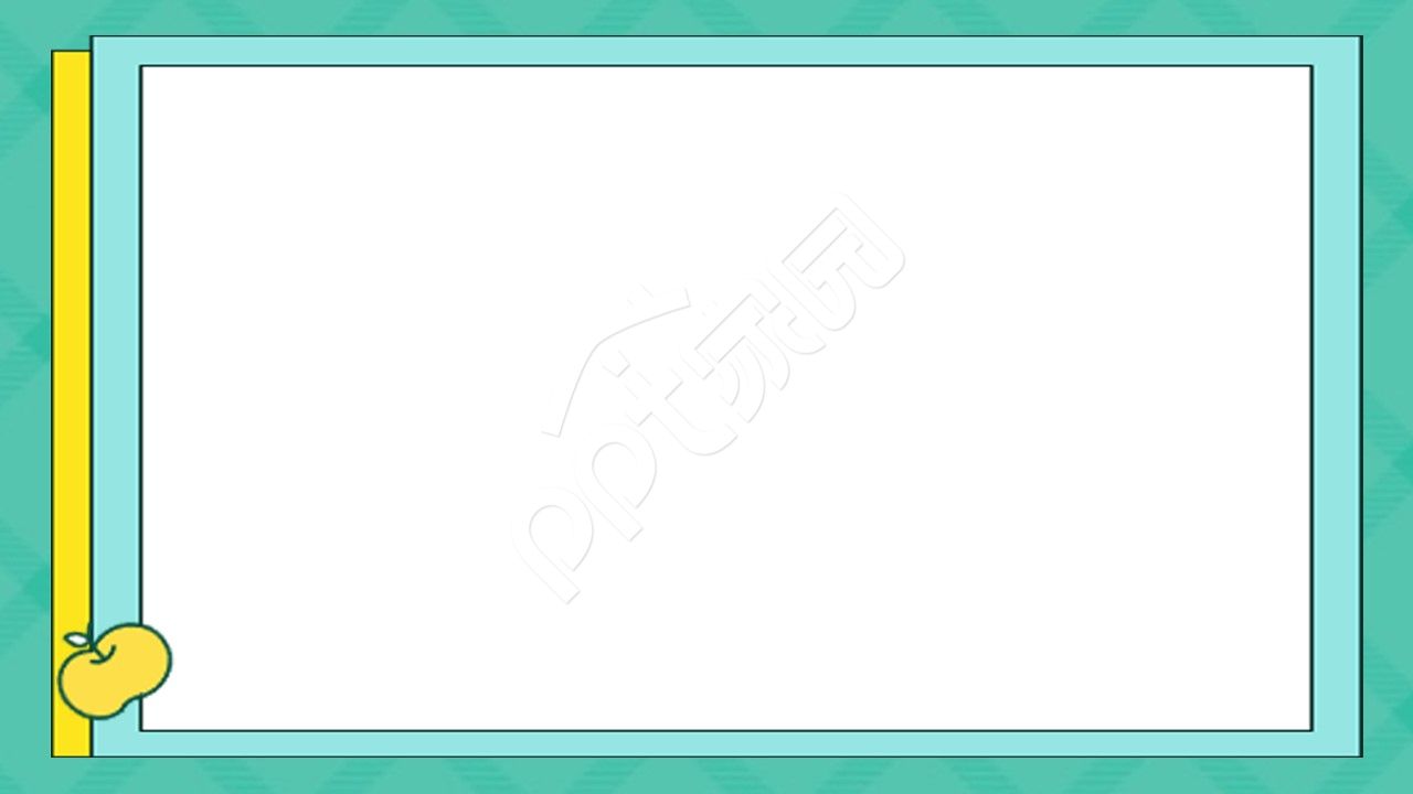 卡通手绘儿童教育绿色边框闹钟女生读书主题班会课件ppt背景图片