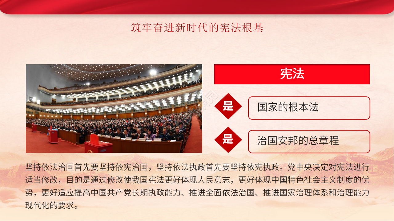 工厂单位党支部新宪法学习解读ppt模板