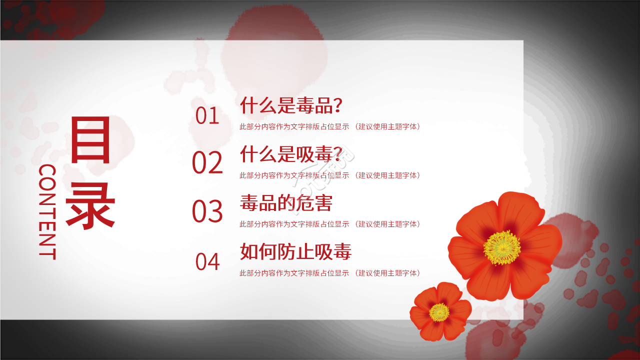 初中生禁毒知识主题班会ppt模板