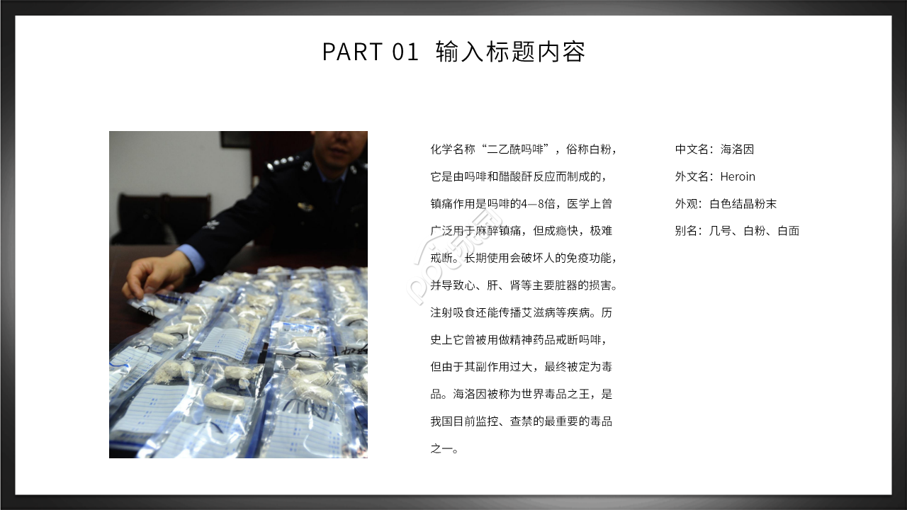 初中生禁毒知识主题班会ppt模板