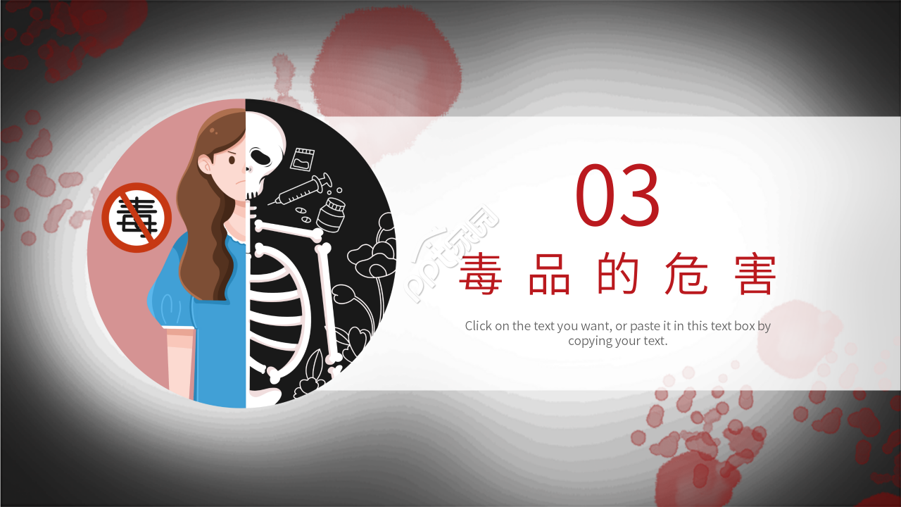 初中生禁毒知识主题班会ppt模板