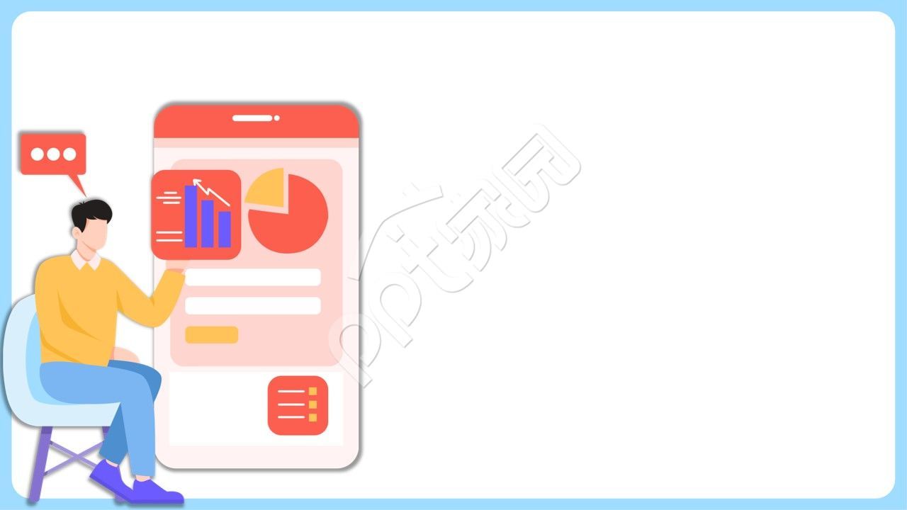 卡通大学生竞选图表展示框ppt背景图片