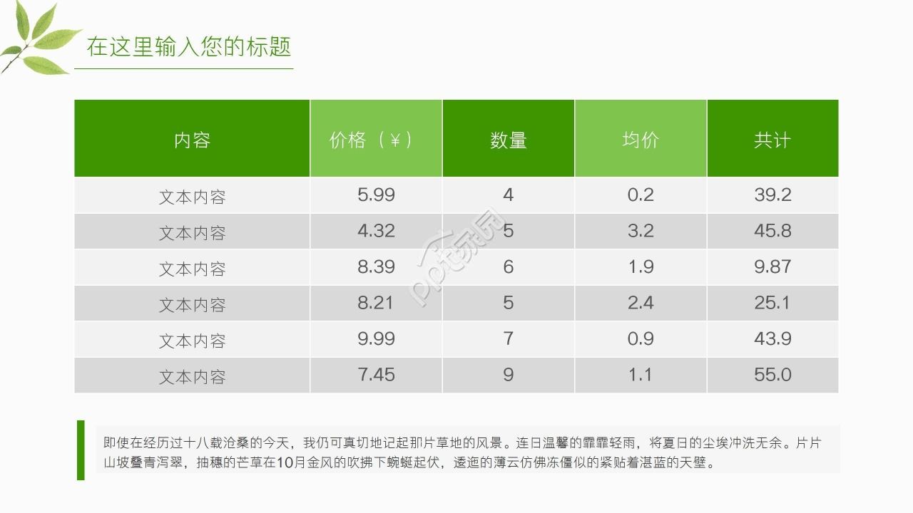 小清新夏日活动策划工作总结计划ppt模板