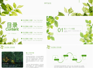 小清新绿色环保健康主题工作计划总结ppt模板下载推荐