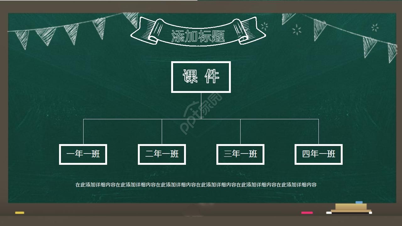卡通黑板风通用说课ppt模板