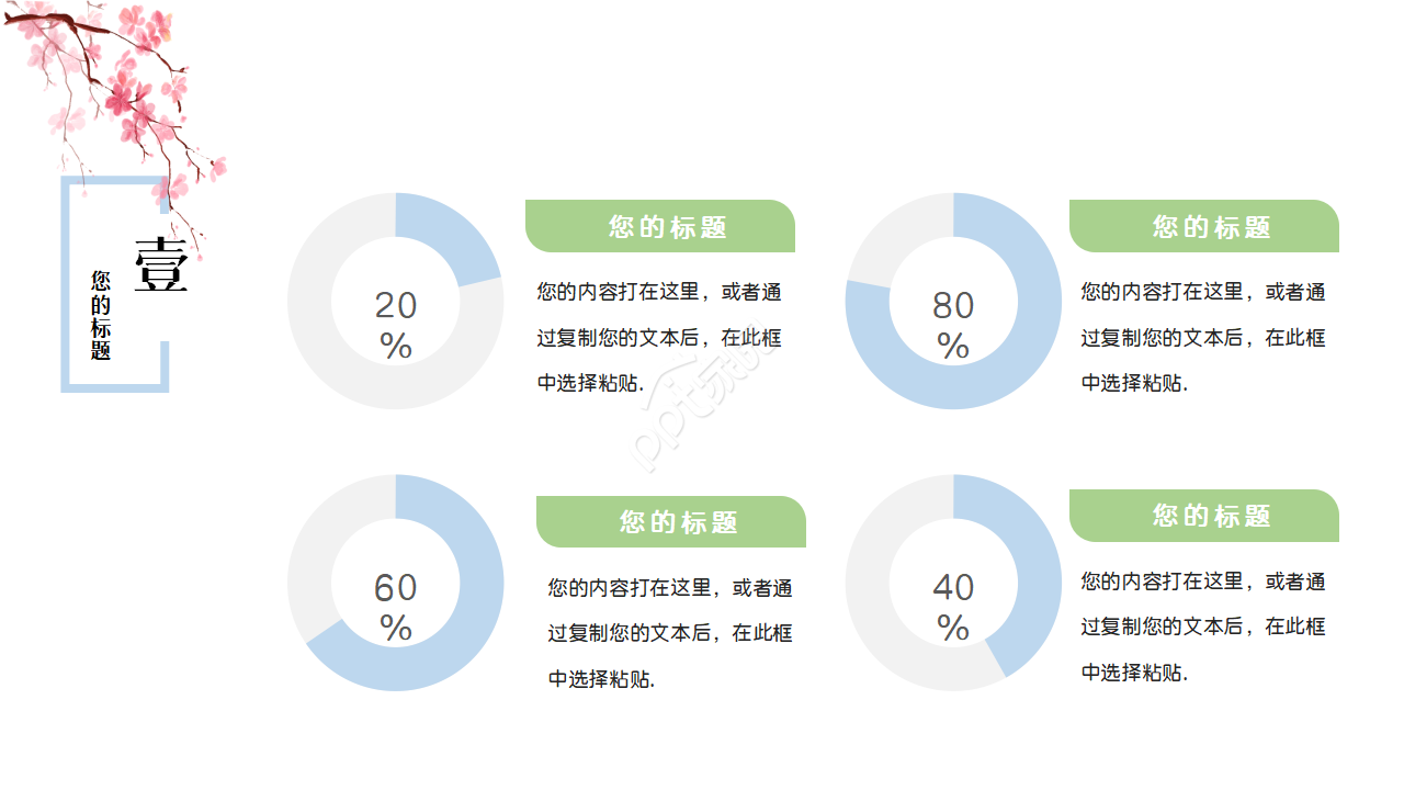 清新文艺小鸟述职报告ppt模板