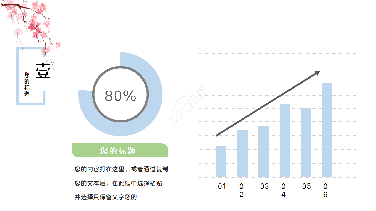 清新文艺小鸟述职报告ppt模板