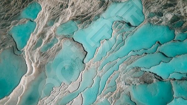 青蓝色花纹层次PPT模板背景