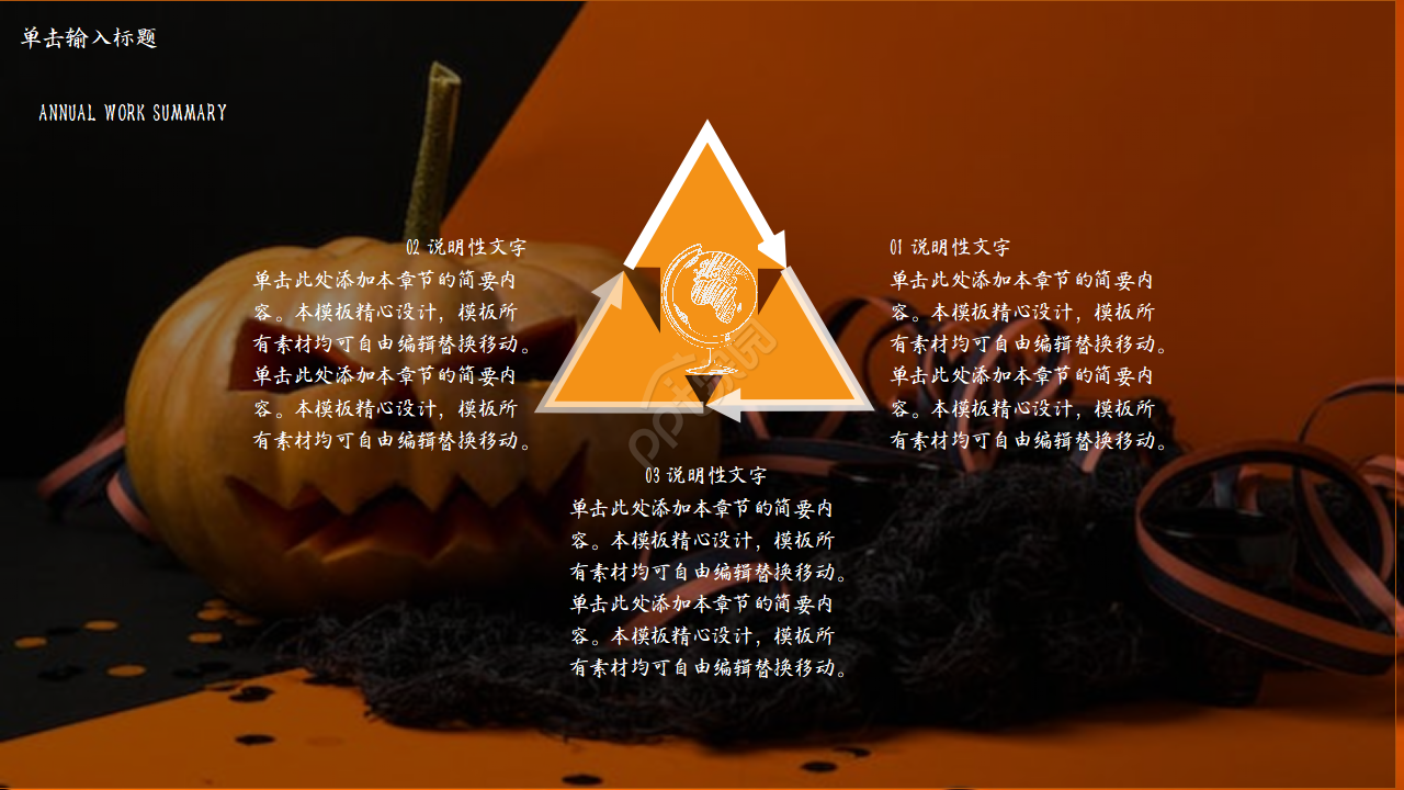 橙色万圣节活动策划ppt模板