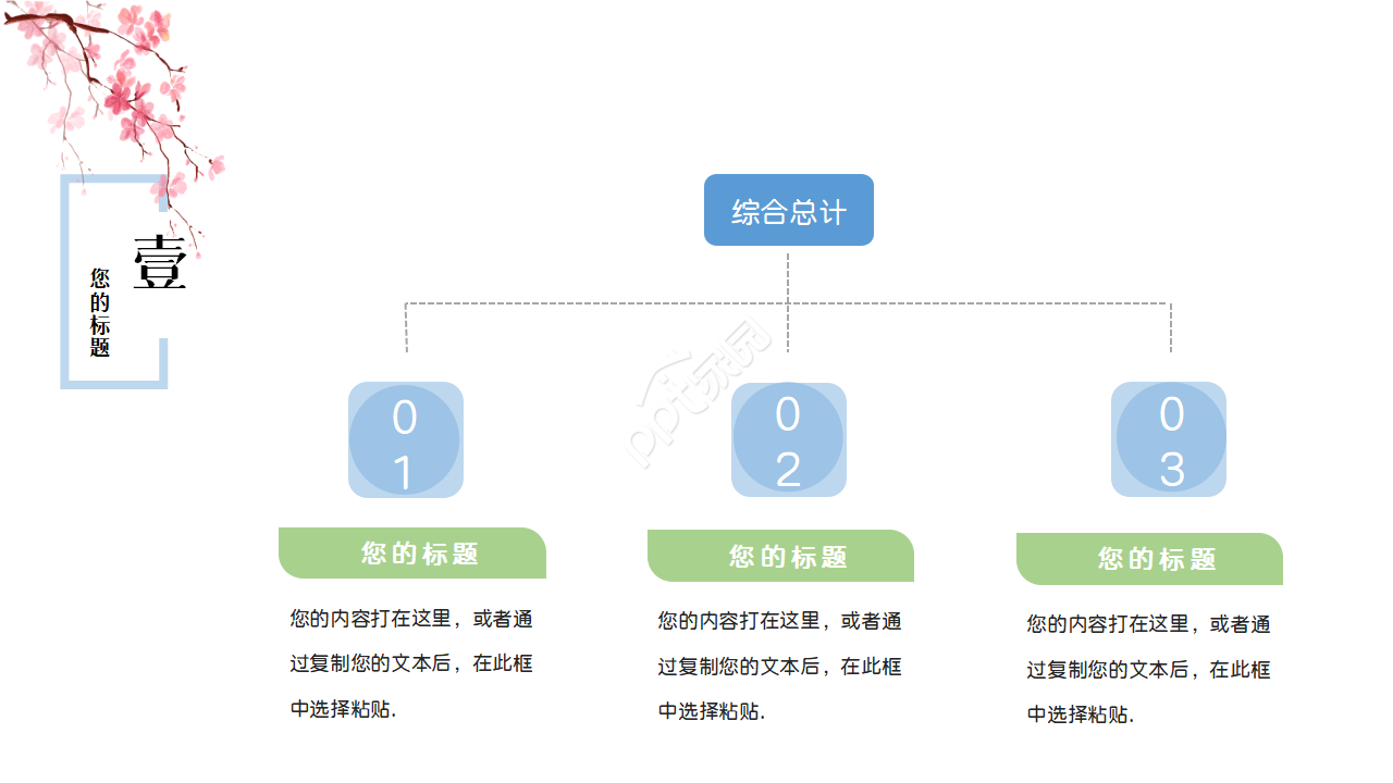清新文艺小鸟述职报告ppt模板