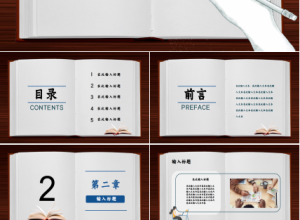 立体书本翻页PPT模板下载推荐