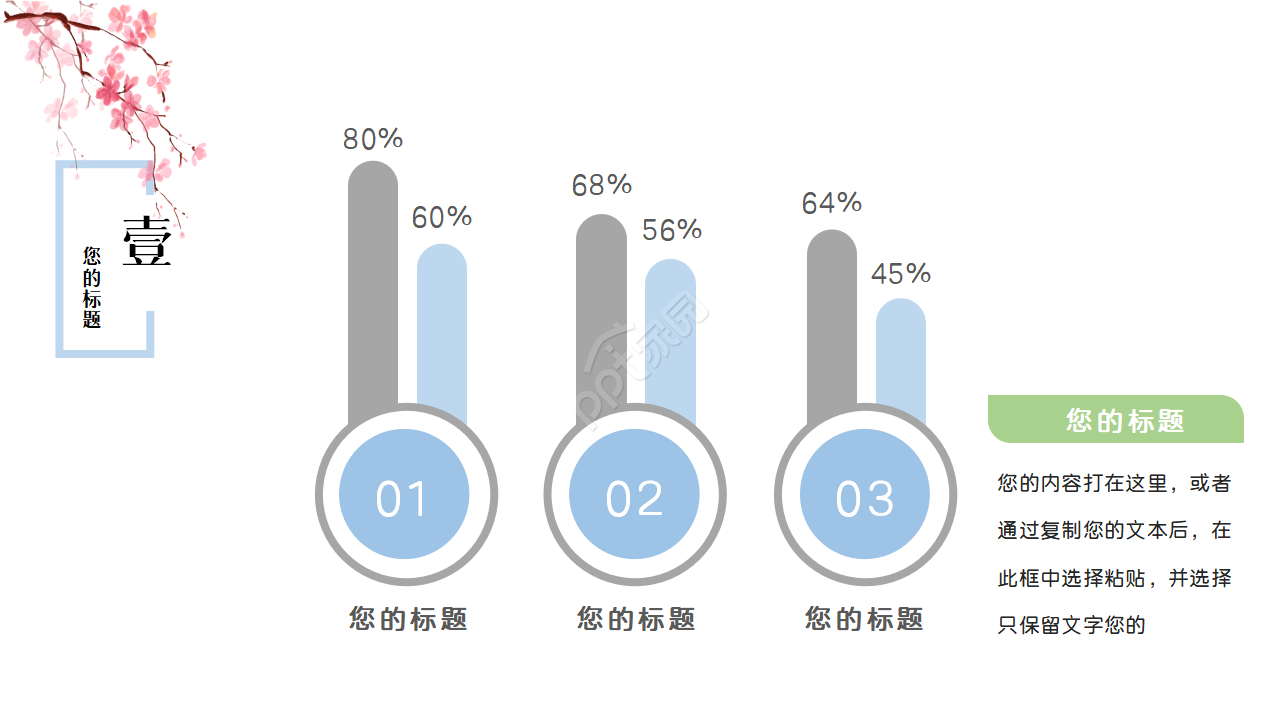 清新文艺小鸟述职报告ppt模板