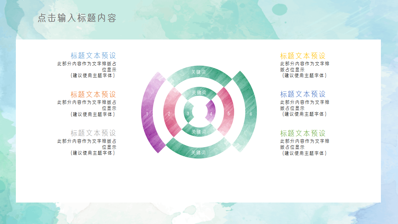 水彩风简约汇报个人介绍教育培训通用ppt模板