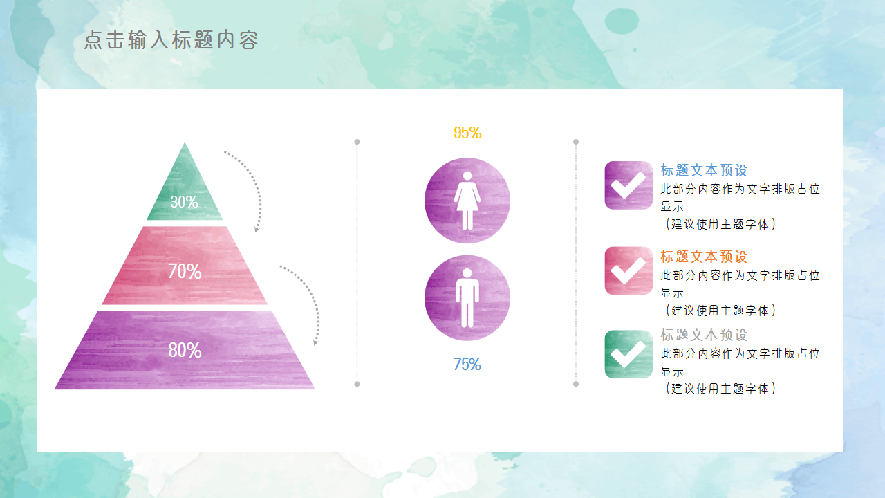 水彩风简约汇报个人介绍教育培训通用ppt模板