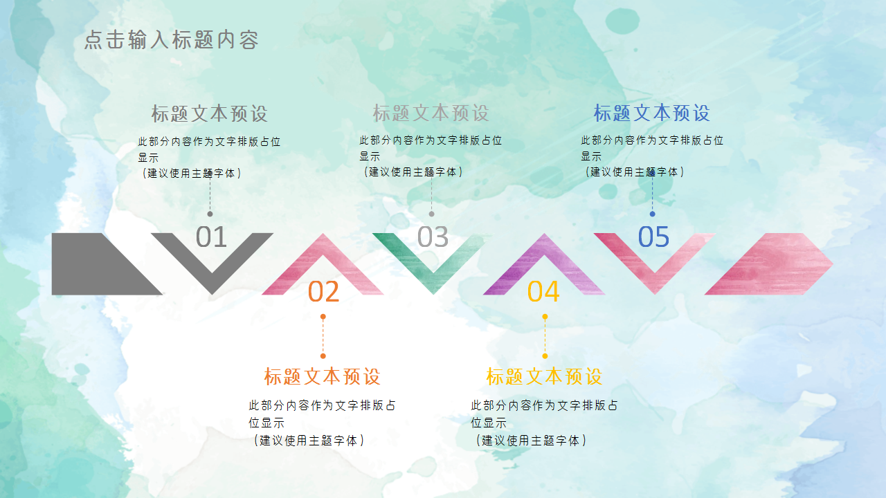 水彩风简约汇报个人介绍教育培训通用ppt模板