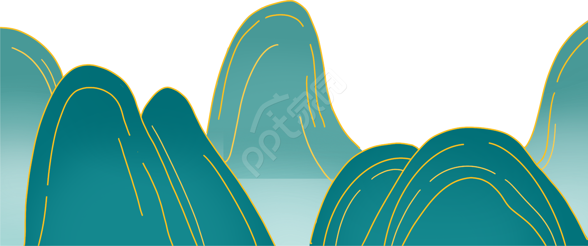 古风绿色简约PPT背景图片